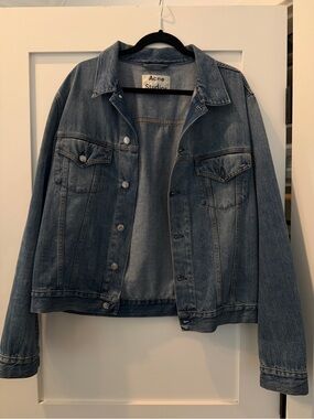 Acne Light Blue Denim Jacket with Contrast Stitching